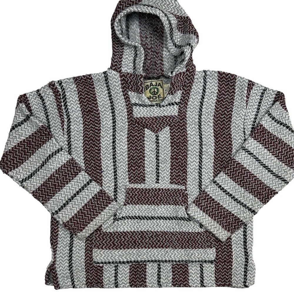 Vintage‎ Baja Joe Drug Rug Hoodie Sweatshirt Azteca Size Small